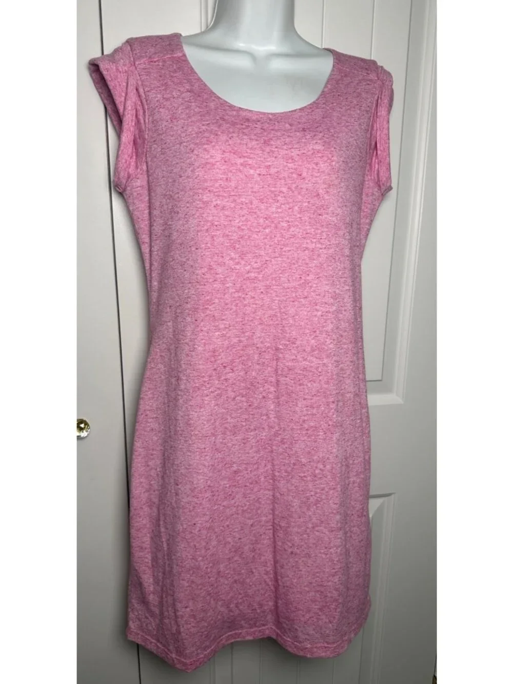 Athleta Charisma Dress Draped, Paradise Pink Heather, Keyhole Back, Size Small - Picture 2 of 6